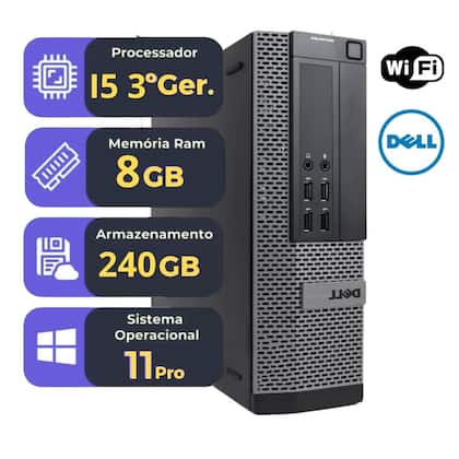 Computador DELL OptiPlex i5 8GB RAM SSD 240GB HD Windows 11 Pro Office Pronto para Usar
