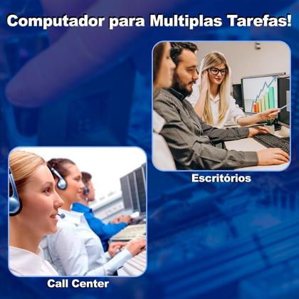 Imagem de Computador Desktop Intel Core I3 8º Ger, 16GB RAM, SSD 480GB, HDMI, Rede Gigabit, Win 10 Pro 64 Bits