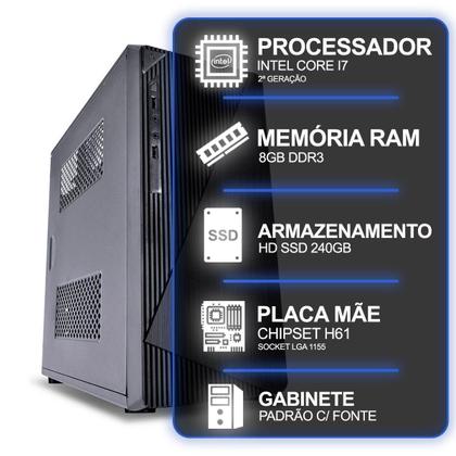 Imagem de Computador Desktop, Intel Core I7 2º Geração, 8Gb Ram, Hd