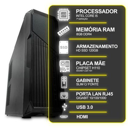 Imagem de Computador Desktop Slim, Intel Core I5 7º Ger, 8Gb Ram, Hd