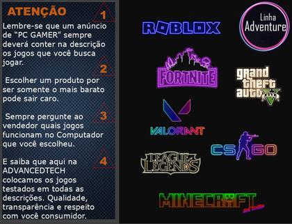 Imagem de Computador Gamer Completo Intel Core i7 3.9GHz RAM 16GB SSD 480GB GEFORCE 4GB  ADVANCEDTECH