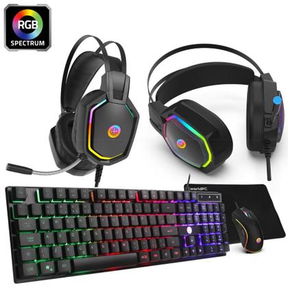 Imagem de Computador Gamer Completo RGB Intel Core i5 8GB SSD 480GB Kit Gamer com Headset Monitor 20" Windows 10 3green Premium