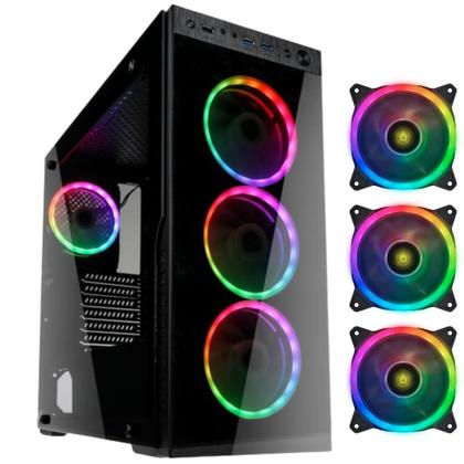 Imagem de Computador Gamer Completo RGB Intel Core i7 8GB HD 1TB Kit Gamer com Headset Monitor 20" Windows 10 3green Premium