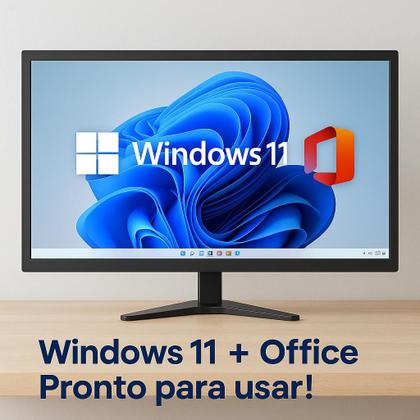 Imagem de Computador Intel Core i3 Completo, SSD 240GB, 16GB RAM, Monitor Led Hd 19 Polegadas, Kit Teclado e Mouse, Windows 11, Pacote Office, Pronto Para Uso