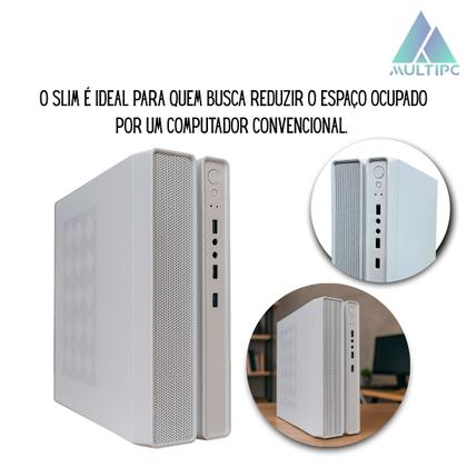 Imagem de Computador MultiPC Slim Branco Core i3 8ª Geração 8GB SSD 256GB Windows 11 Pro Compacto e Rápido