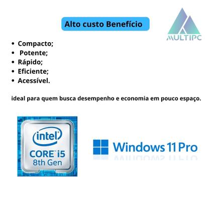 Imagem de Computador MultiPC Slim Branco Intel i5 8ª Geração 16GB RAM SSD 512GB Nvme Windows 11 Pro Potente