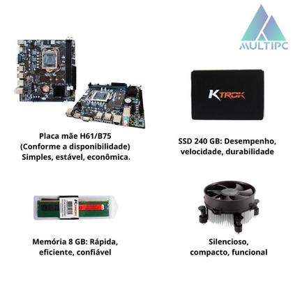 Imagem de Computador Multipc Slim Completo Branco I5 8Gb Ssd 240Gb W11