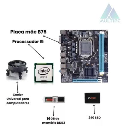 Imagem de Computador MultiPc SlimDesk Branco Intel I5 2ª Geração Ram 16GB SSD 240GB Windows 11 Pro Compacto e Rápido