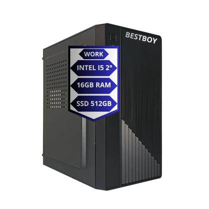 Imagem de Computador Office Bestboy Intel Core I5 2º 16gb Ram Ssd 512gb 230w Kit Teclado Mouse Monitor 19 Pret