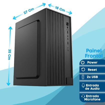 Imagem de Computador Office Completo Intel Core I3 8Gb SSD 120Gb Monitor 15 Caixa de Som