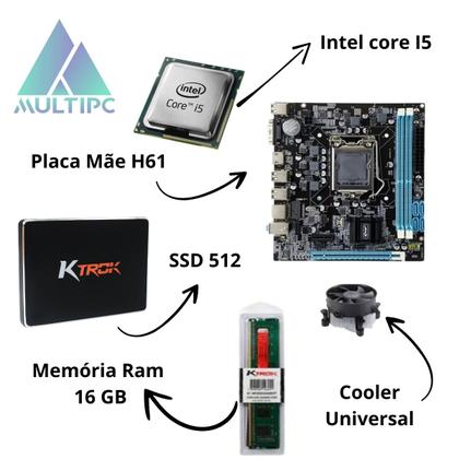 Imagem de Computador Pc Completo I5 16GB Ram SSD 512GB Monitor 19" Teclado e Mouse Windows 10 Pro