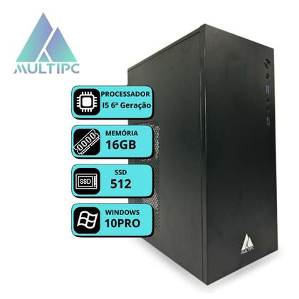 Imagem de Computador Pc Completo i5 6ª Geração MultiPc 16 GB Ram SSD 512 GB Windows 10 Pro com Teclado Mouse e Monitor 19"