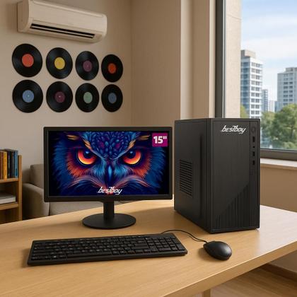 Imagem de Computador Pc Cpu Completo Intel Core I3 8gb Ssd 128 Gb Monitor 15" Windows 10 Trial - BestBoy