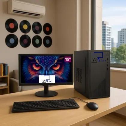 Imagem de Computador Pc Cpu Completo Intel Core I3 8gb Ssd 128 Gb Monitor 15 Windows 11 AM MICRO