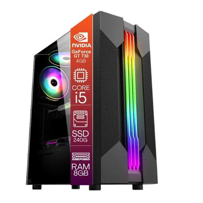 Imagem de Computador PC Gamer Completo TOB Core i5 SSD 240GB 8GB VGA GT730 4GB Windows 10 Pro Trial Teclado Mouse Mouse Pad Headset Monitor 21.5