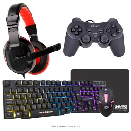 Imagem de Computador PC Gamer Completo TOB Intel Core i5 SSD 240GB 16GB Teclado Mouse Mouse Pad e Headset Gamer Joystick Monitor 19" Windows 10 Pro Trial