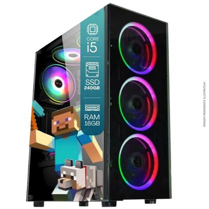 Imagem de Computador PC Gamer Completo TOB Intel Core i5 SSD 240GB 16GB Teclado Mouse Mouse Pad e Headset Gamer Monitor 23" Windows 10 Pro Trial