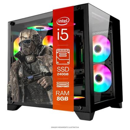 Imagem de Computador PC Gamer Completo TOB Intel Core i5 SSD 240GB 8GB Gabinete Aquário Teclado Mouse Mouse Pad e Headset Gamer Monitor 19 Wind 10 Pro Trial