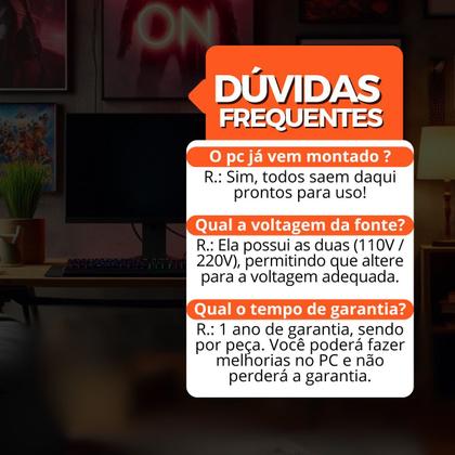 Imagem de Computador PC Gamer Completo TOB Intel Core i5 SSD 240GB 8GB Teclado Mouse Mouse Pad e Headset Gamer Joystick Monitor 19 Wind 10 Pro Trial