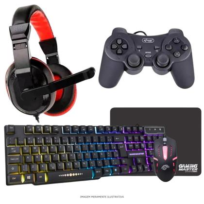 Imagem de Computador PC Gamer Completo TOB Intel Core i5 SSD 240GB 8GB Teclado Mouse Mouse Pad e Headset Gamer Joystick Monitor 19 Wind 10 Pro Vitalício