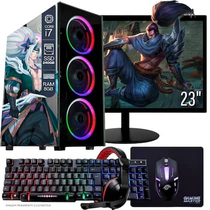 Computador PC Gamer Completo TOB Intel Core i7 SSD 240GB 8GB Teclado Mouse Mouse Pad e Headset Gamer...