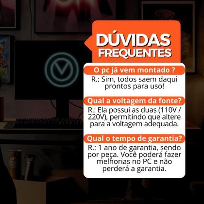 Imagem de Computador PC Gamer Completo TOB Intel Core i7 SSD 480GB 16GB Teclado Mouse Mouse Pad e Headset Gamer Monitor 23" Windows 10 Pro Trial