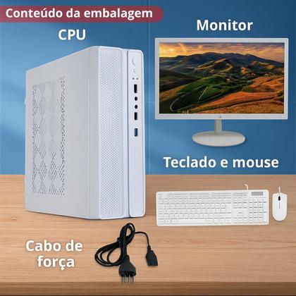 Imagem de Computador PC Master Completo Slim branco Core i5 4gb 120gb ssd sata Monitor de 19
