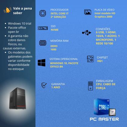 Imagem de Computador PC Master Desktop  Core i7 3.80 ghz 8gb de ram 1tb ssd nvme