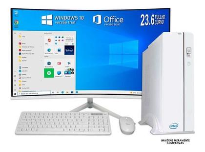 Imagem de Computador Pc Slim Branco I3 4gb Ram Ssd 120gb Tela 23 Fhd