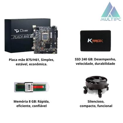 Imagem de Computador Pc Slim Completo Multipc I3 8Gb Ssd 240Gb Win11