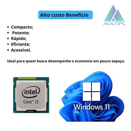 Imagem de Computador PC Slim Desk MultiPC Intel Core I3 RAM 4GB SSD 240GB Windows 11 Pro Ideal para Escritórios e Home Office