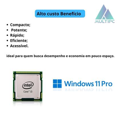 Imagem de Computador Slim MultiPC Intel i3 6ª Geração RAM 8GB SSD 256 GB Windows 11 Pro Rápido e Compacto