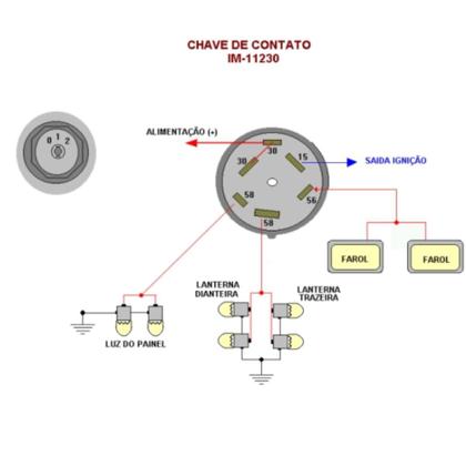 Imagem de Comutador Ignição Speed Marilia Mbb Caminhões Onibus C/Chave
