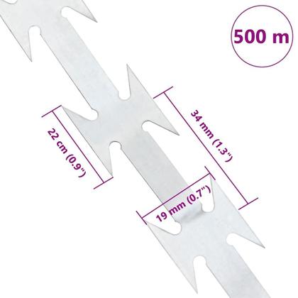 Imagem de Concertina Wire VidaXL Razor em Aço Galvanizado 500m