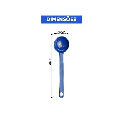 Imagem de Concha De Feijão Nylon Talher Cozinha Utensílio Azul 28Cm