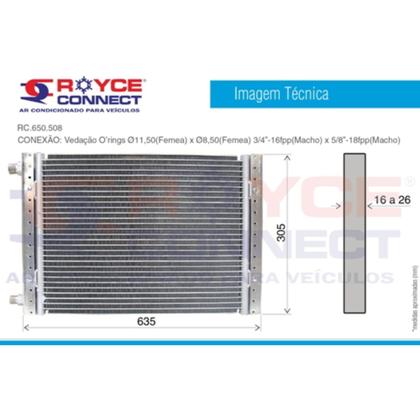 Imagem de Condensador uso geral 12X25 16Mm Conexoes Descarga Succao Retas Fluxo Paralelo