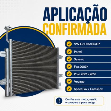 Imagem de Condensador VW Gol, Parati, Saveiro G5 2008 a 2012, G6 2013, G7, Fox 2003, Polo 2001 a 2016