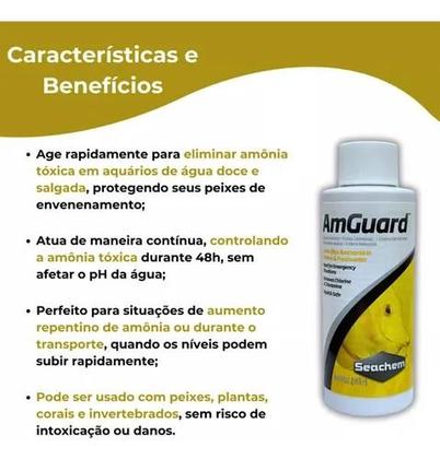 Imagem de Condicionador Anti-amônia Para Aquário Seachem Amguard 100ml