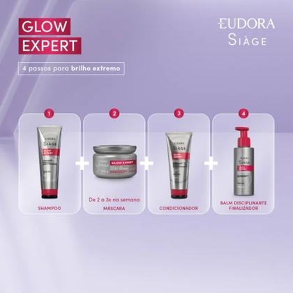 Imagem de Condicionador Anti Frizz Glow Expert Nutrição Limpeza e Brilho Contra 200ml Eudora Siàge
