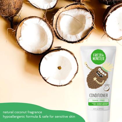 Imagem de Condicionador de cabelo Fresh Monster Kids Coconut 180 ml (pacote com 2)