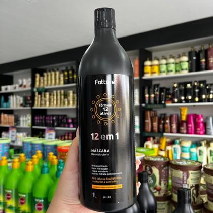 Imagem de Condicionador Fattore Fórmula 12 em 1 - 1 Litro Passo 3 Reconstrutor para Cabelos Desvitalizados, Ressecados e Sem Brilho
