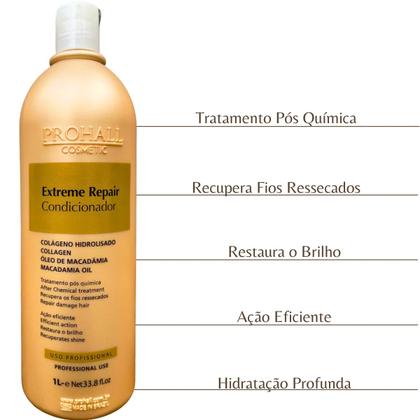 Imagem de Condicionador  Leave-in Extreme Repair hidratação profunda fibra Nutrição Prohall 1000ml