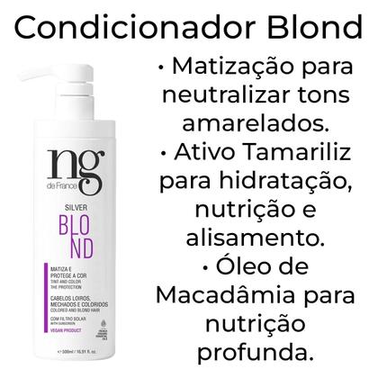 Imagem de Condicionador Matizador Desamarelador Silver Blond NG de France 500ml