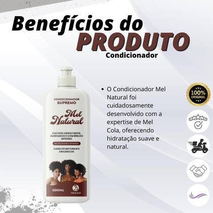 Imagem de Condicionador Mel Natural Modelagem e Fitagem Trihair 500ml