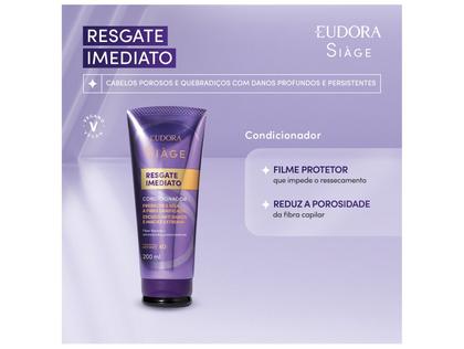 Imagem de Condicionador Siàge Resgate Imediato 200ml Eudora Lançamento Tratamento Capilar Restaura Mulher