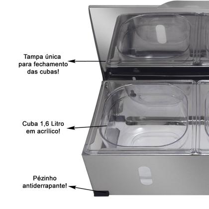 Imagem de Condimentadora Pizzarola Profissional Inox Bancada 4 Cubas