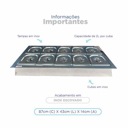Imagem de Condimentadora Refrigerada Central Embutir 10 Cubas ZPCNR10E