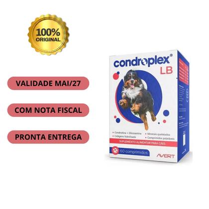 Imagem de Condroplex Lb 120g 60 Comp Suplemento Cães Grandes Avert