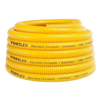 Imagem de Conduíte Amarelo 3/4 25mm 50 Metros Fortlev