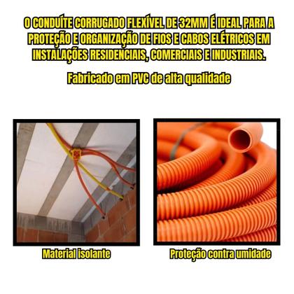 Imagem de Conduite Corrugado 32mm 25mts Eletroduto Flexível PVC